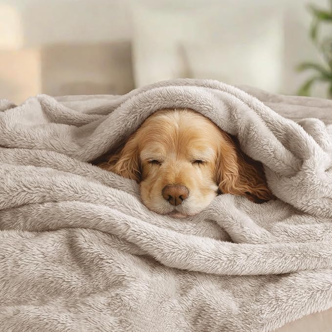 Exclusivo Mezcla Fuzzy Plush Fleece Bed Blanket Queen Size, Camel | 90x90 Inches, Super Soft and Cozy Bed Blanket, Fluffy Decorative Bedding for Livingroom, Bedroom, All Season