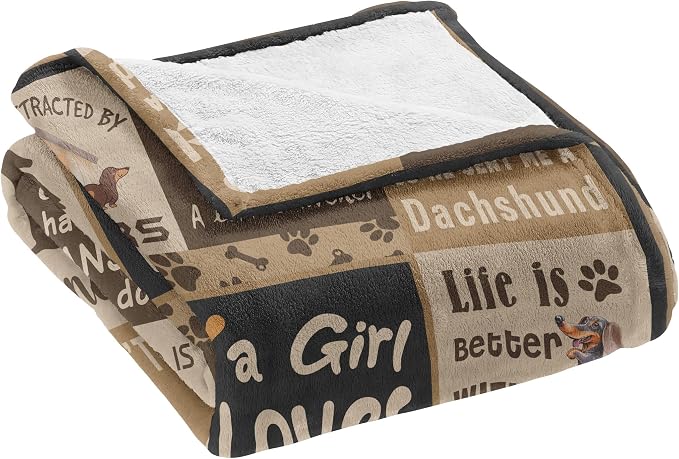 Dachshund Gifts for Women, Wiener Dog Gifts Blanket 50"x60" | Dachshund Decor/Blanket/Accessories/Stuff, Weenie Dog Gifts, Weiner Dog Stuff/Blanket/Merch for Dachshund Lovers, Doxie Gifts