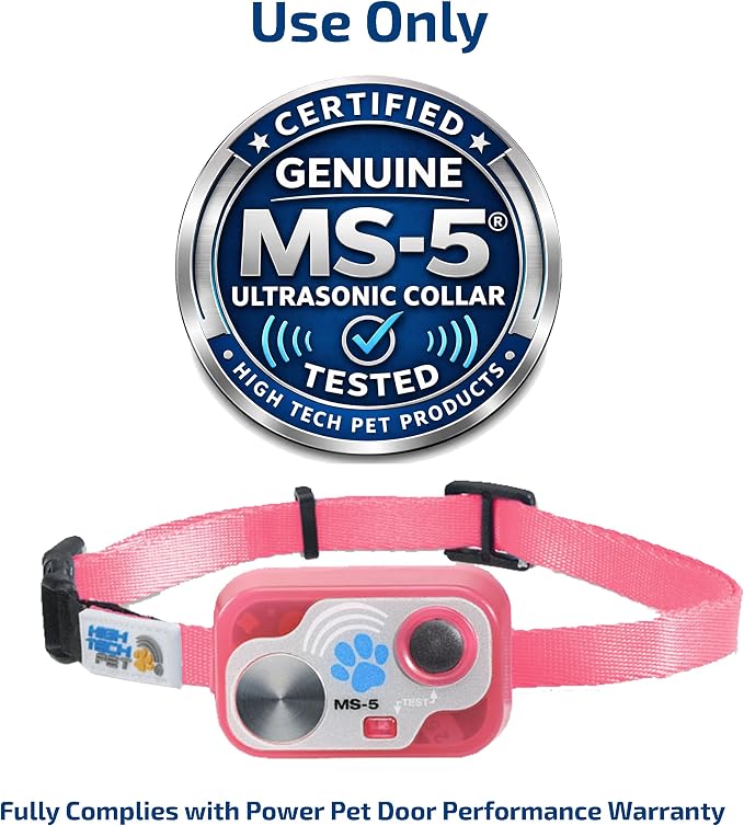 Gunine MS-5® Designer Series Cat Collar, Tested & Certified for Reliable Activation of Power Pet Automatic Door. Safety Stretch Segment, Waterproof (Pink, Cat)