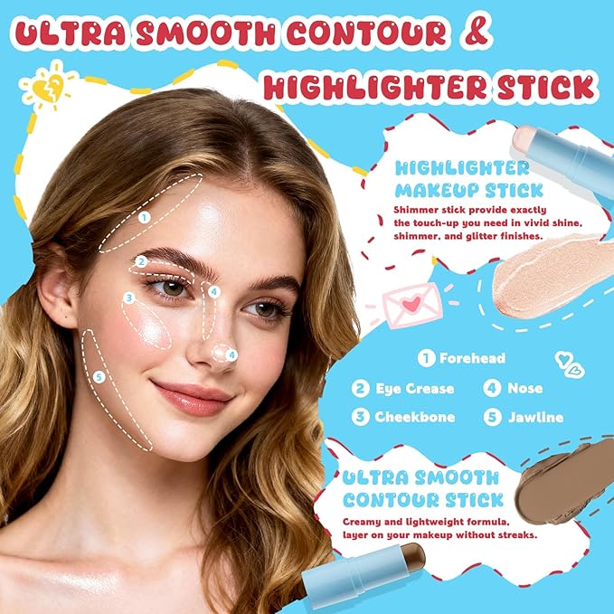 Color Nymph Girls Makeup Kit For Teen Girls & Women with Cutie Pie Handbag, All In One Girl Makeup Sets for Women Full Kit with Eye shadow, Face Blush Contour Highlighter Lipgloss Mascara and Mirror