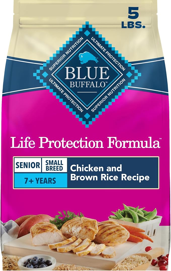 Blue Buffalo Life Protection Formula Chicken Small Senior Dog Food, 5 lb | Real Chicken #1 Ingredient, Glucosamine & Chondroitin for Joint Health & Mobility, Antioxidant-Rich LifeSource Bits