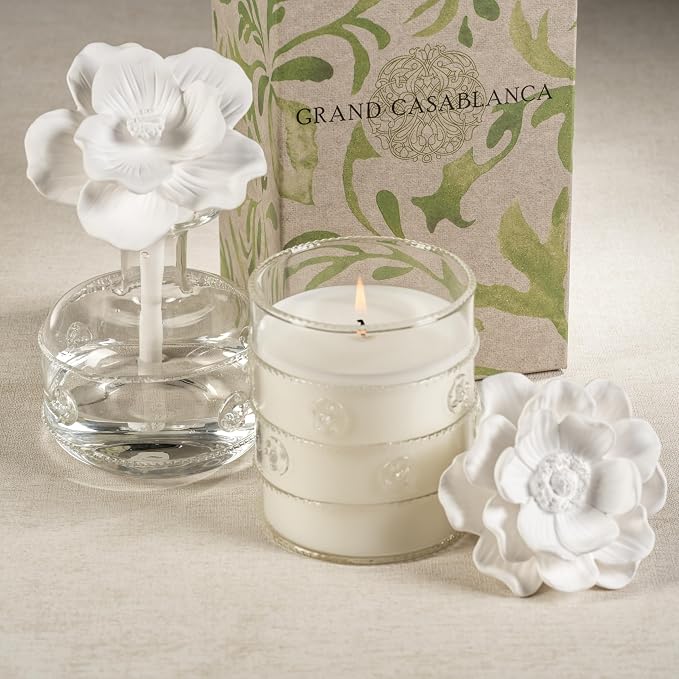 Zodax Grand Casablanca Glass Jar Scented Candle Trio for Home Decor - Ideal for Kitchen and Bathroom - Makes a Great Gift for Women and Men - Lily of The Valley - 2.8 Oz. - 3 Pack