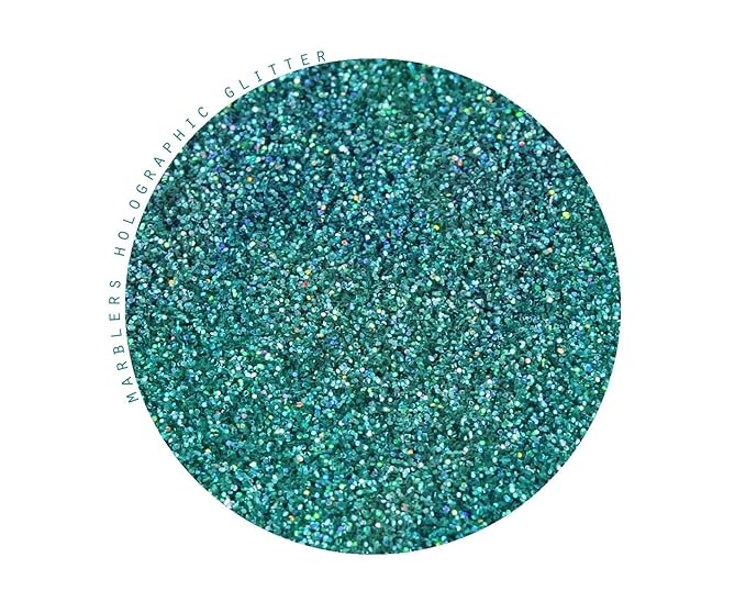 MARBLERS Holographic Face & Body Glitter [Holo Teal] 0.18oz (5g) | Fine | Non-Toxic | Vegan | Cruelty-Free | Festival, Rave & Party Makeup | Eye, Hair, Nail Polish, Eyeshadow | Nail Art | Gel Nail