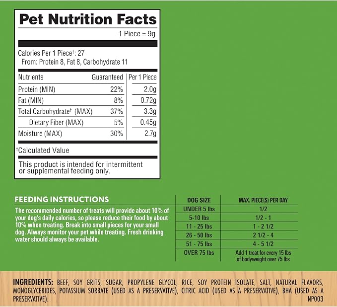 Milo’s Kitchen Beef Sausage Slices With Rice Dog Treats, 10 Oz. Bag