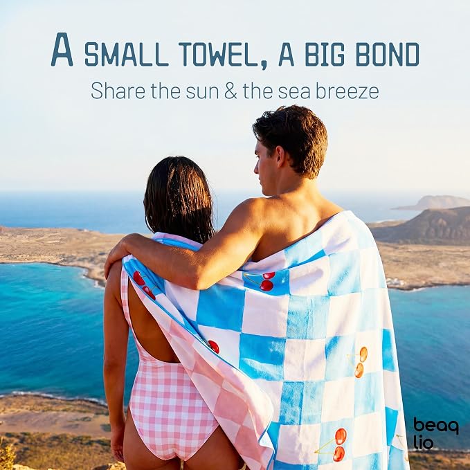 Microfiber Beach Towel Oversized w/Travel Bag, 71 * 36'' Double Print Quick Dry XL Beach Towels for Cruise Pool Yoga Gym Gift, Cute Lightweight Absorbent Sandproof Beach Essentials, Cherry