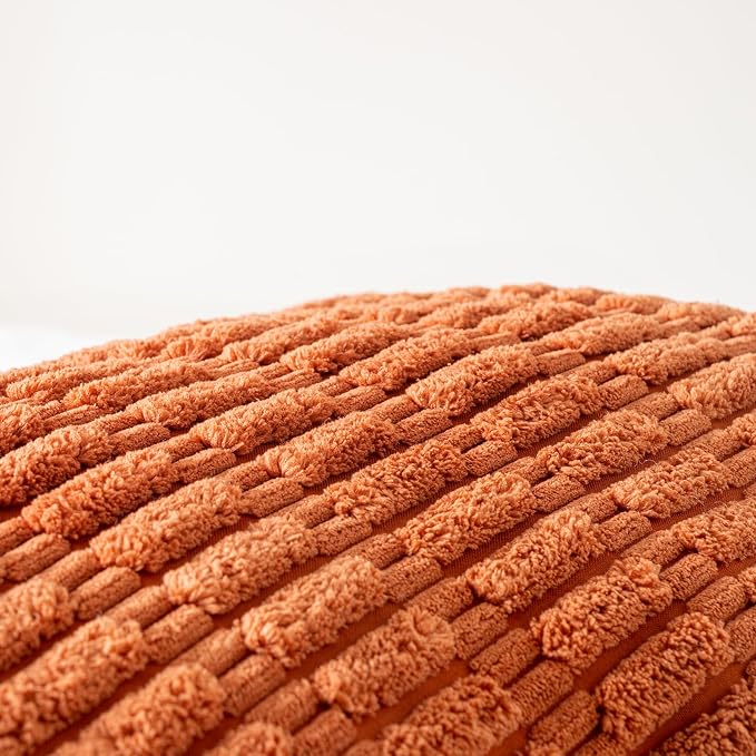 Fancy Homi Decorative Throw Pillow Covers for Bed Couch Bedroom Bench, Soft Corduroy Solid Pillow Case, Rustic Farmhouse Boho Room Decor,54" x 20" (Pack of 1),Burnt Orange