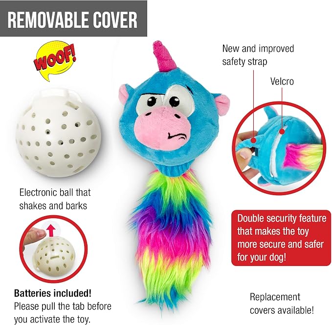 Hyper Pet Doggie Pal Unicorn Interactive Plush Dog Toy, Wiggles and Barks | Vibrating design busts boredom with stimulating play sessions, keeps curious pups engaged, entertained and active every day