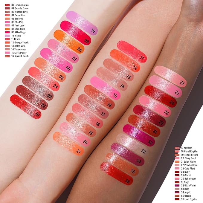 Oulac Glossy Pink Lipstick Set, Moisturizing Lip Stick Glossy Solid Shine Lip Gloss, Sheer Shine Juicy Finish, Lightweight and Hydrating Formula for Dry Lip Care, Vegan G20+22+26