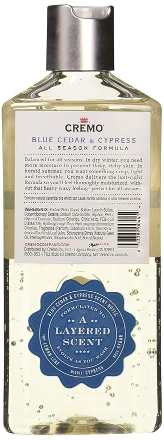 Cremo Body Wash for Men, Rich-Lathering Cypress and Cedar, 16 Fl Oz (Pack of 2)