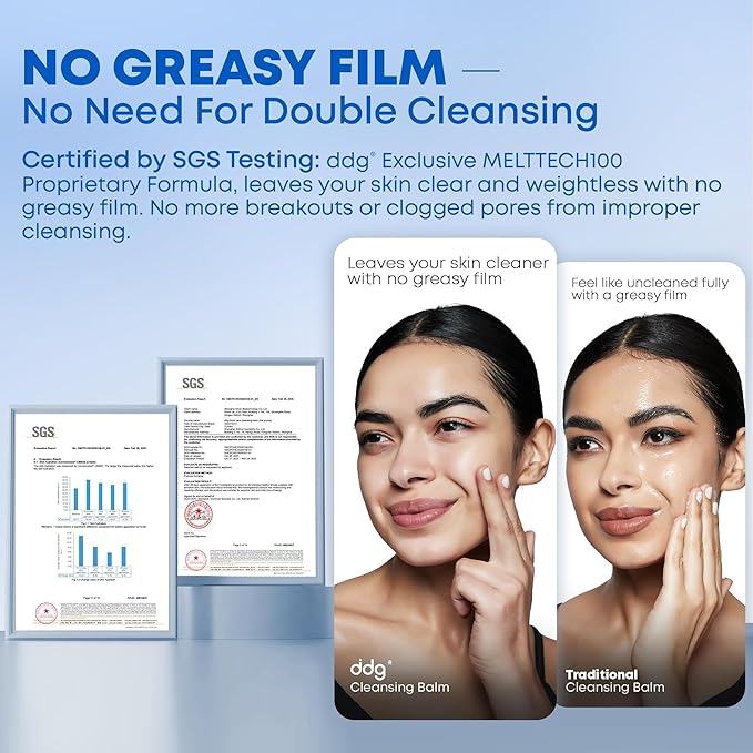 ddg Cleansing Balm – Makeup Remover Balm for Sensitive Skin,Eye Makeup Remover,Facial Cleanser for Waterproof Removal,Vegan Plant Oils,Nourishing & Hydrating,3.38 fl oz / 100 ml