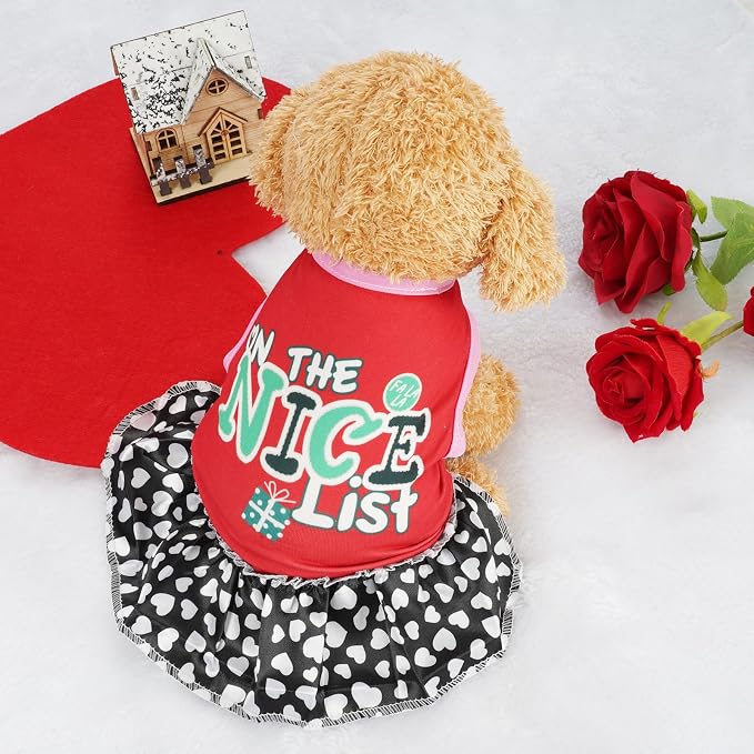 Pistha 4 Pack Dog Dresses Adorable Girl Puppy Printed Dresses Pets Apparel | Printed Pet Doggy Clothes for Small Dogs Cats Girl Holiday Apparel Dresses