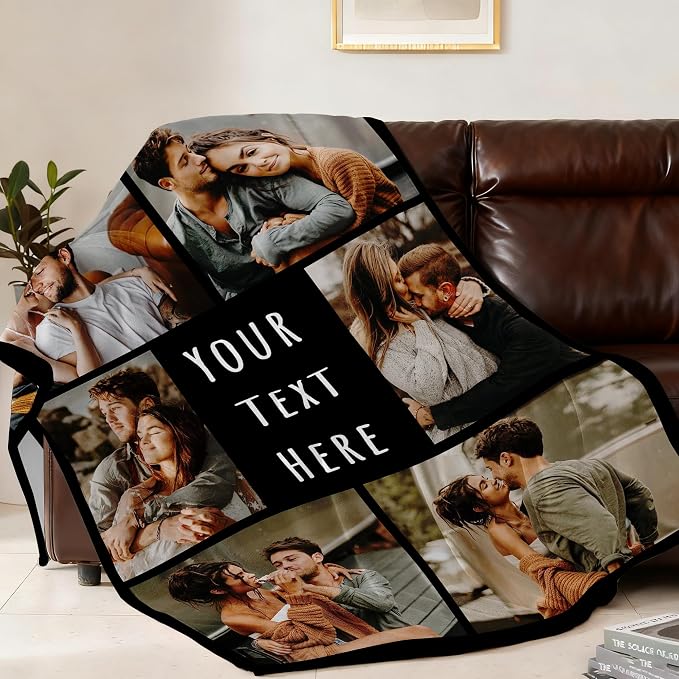 Ship Next Day, Custom Blanket with Picture Customized Photo Blankets Customize, Customizable Blanket, Personalized Christmas Funny Gifts for Couple, Girlfriend, Boyfriend, Mom, Dad, Wife, Husband