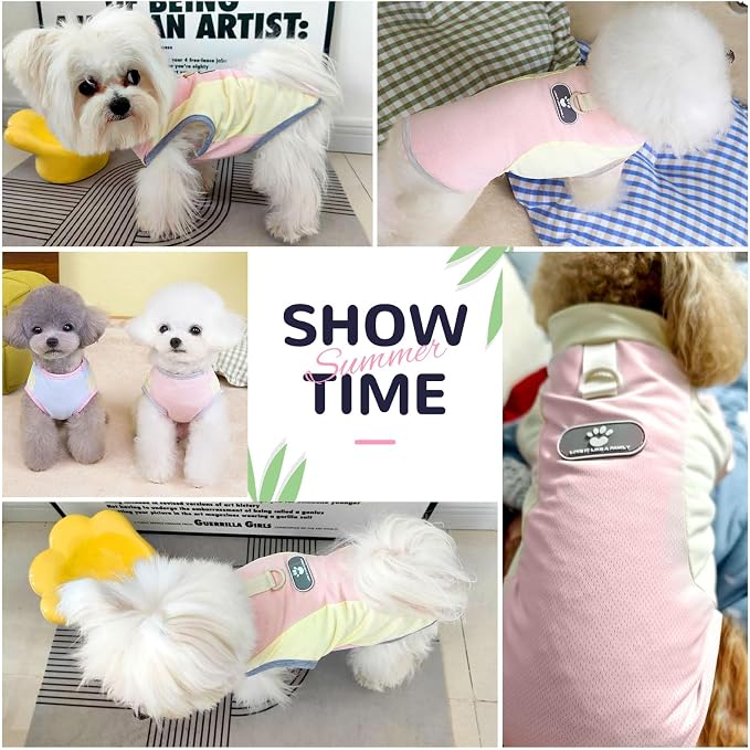 Dog Cooling Vest with D-Ring Dog Tshirt Sun Protection Small Puppy Clothes for Girls Boys Stretchy Shirts for Dogs Lightweight Breathable Shirt French Bulldog Frenchie Dachshund Clothes