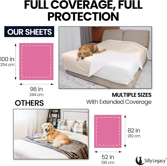 Thin Reversible Waterproof Protective Cover or Liner for Bed or Couch (Twin Size 90 x 55 inch), for Dogs and Cats, Babies; Incontinence, Urine, Drool