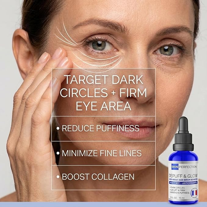 Skin Perfection Regu Age Anti-aging Serum Booster Diy Dark-circle Treatment Reduce Puffiness Firming Improve Under Eye Mix in Any Eye Cream Natural Peptides