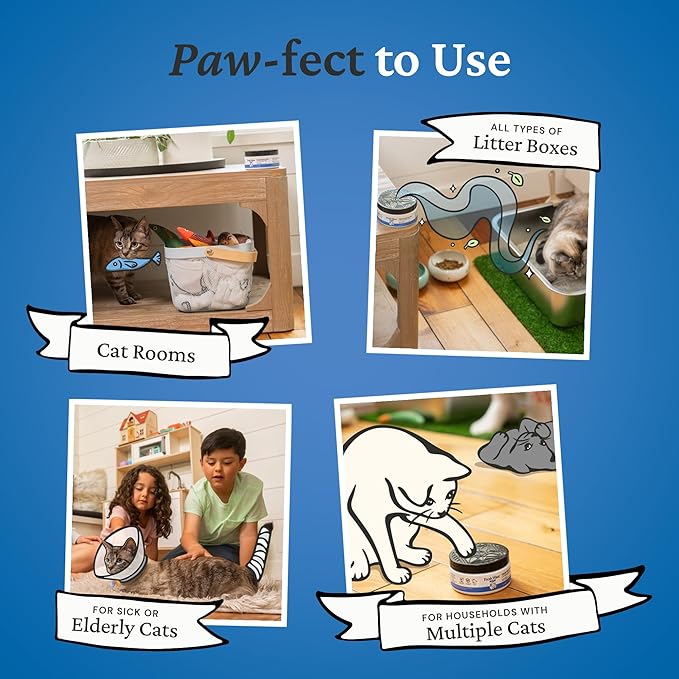 Fresh Wave Litter Box Odor Eliminator Gel, 7 oz Each, 2-Pack | Plant-based ingredients, Lasts 15-30 days per jar, Place within 3 ft of litter box, No phthalates or parabens, Pet safe