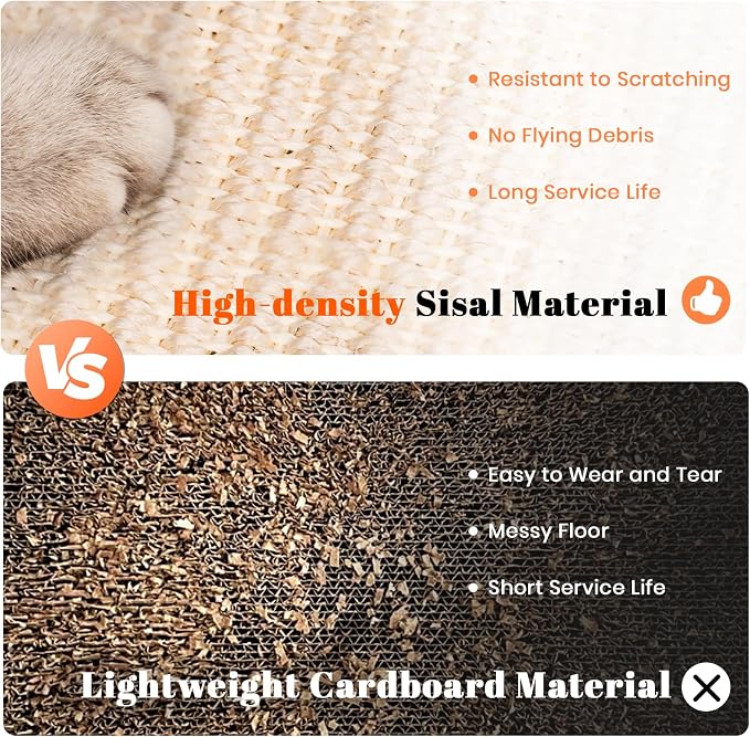 LMUGOOS Cat Scratcher, Cat Natural Sisal Scratching Pad, Kitten Interactive Toy with Ball Track Spring Ball for Chasing Hunting Mental Physical Exercise Puzzle