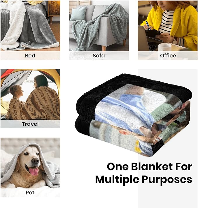 Personalized Fathers Day Birthday Gifts for Husband Dad, Custom Blanket | Dad Christmas Unique Gifts from Daughter Son Wife, Fathers Day Blanket Gifts, Personalized Gifts for Men, Husband, Grandpa
