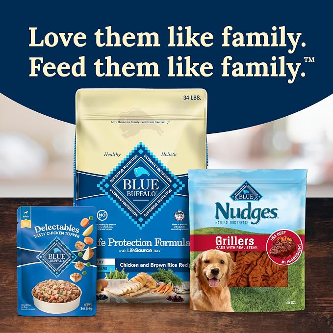 Blue Buffalo Delectables Chicken Grain-Free Dog Food Topper, 3 oz, 24 ct | Grain-Free, Real Chicken Cuts in Gravy, Single-Serve Pouches, No Corn, Wheat, or Soy