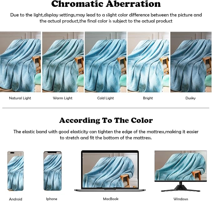NEWCOSPLAY Fleece Leaves Pattern Throw Blanket, Light Blue, 50"x60" | Super Soft Throw Blanket, Lightweight Cozy Bed Sofa Blanket, Premium Silky Flannel Fleece, Travel Blanket for All Season Use