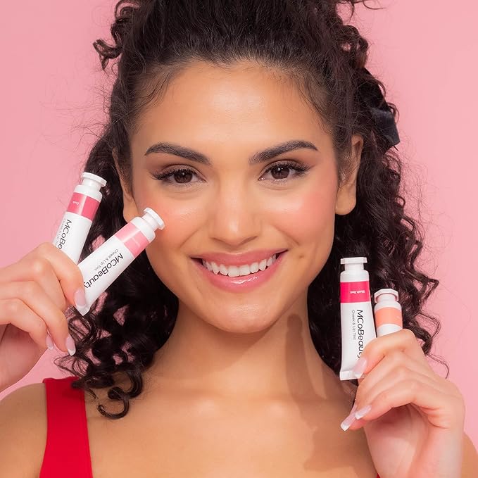 MCoBeauty - Cheek and Lip Tint - Gel-Cream Formula for Buildable Color - Multi-Use Tint for Lips and Cheeks - Dusk, Cherry Red Shade -Liquid blush for Cheeks & Lips