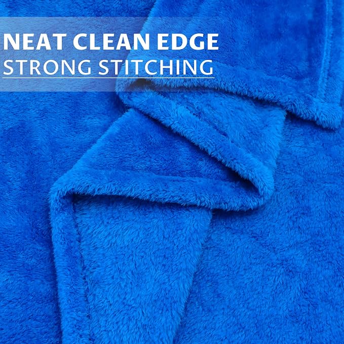 MUGD Royal Blue Throw Blanket for Couch - Soft Fleece Fuzzy Blue Blankets Women Girls Warm Blanket for Bed