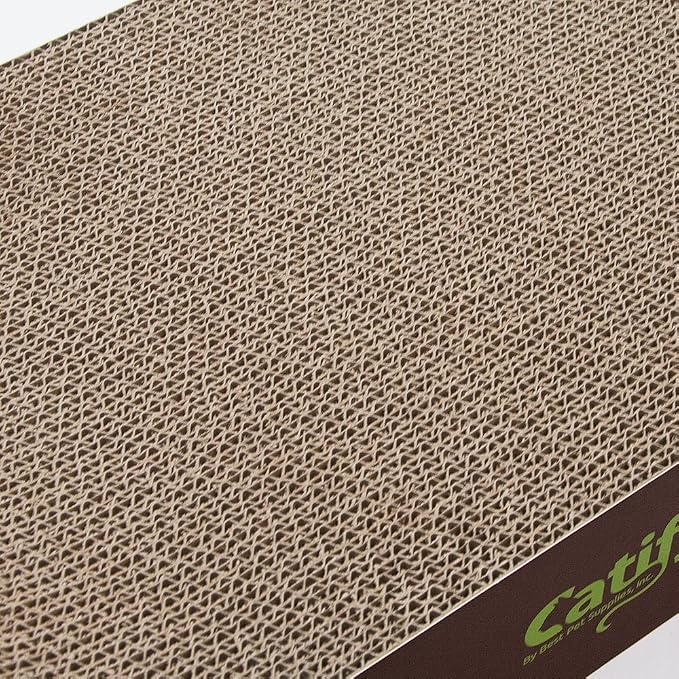 Best Pet Supplies Catify Corrugated Cardboard Cat Scratcher - Lounger I | Corrugated Cardboard, Double Sided Cat Scratching Pad, Indoor Furniture Protector, Durable, For Kittens and Cats,