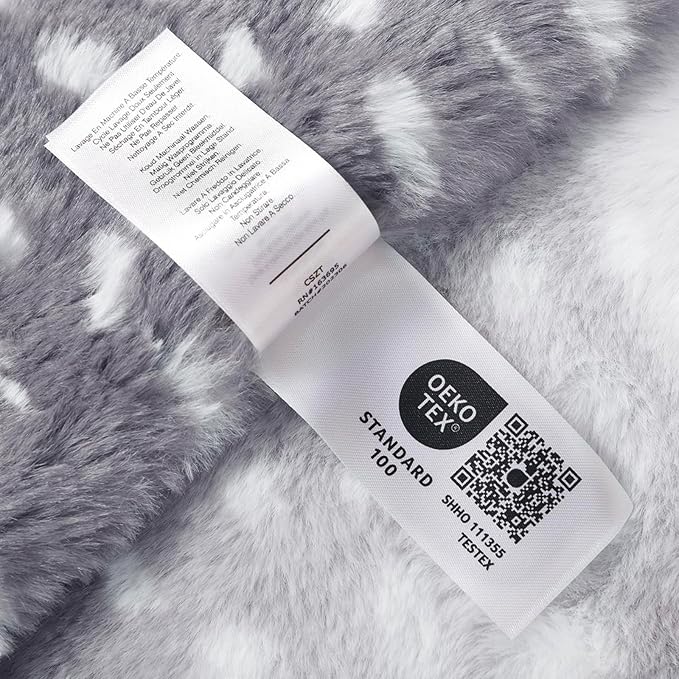 Cozy Bliss Luxury Faux Fur Throw Blanket Deer Print, Non Shedding Reversible Sherpa Blankets Super Soft Fuzzy Thick Warm Throws Home Decor for Christmas Couch Bed Sofa Women (Grey, 60x80 Inches)