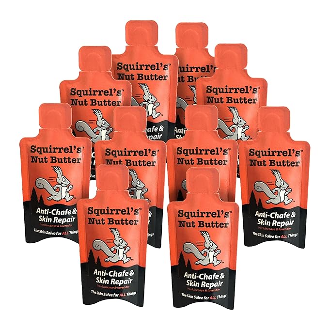 Squirrel's Nut Butter Anti Chafe Adventure Packet | Compact and All Natural Chafing & Skin Care for Athletes, Runners & Adventurers | Thighs, Arms, Pack Straps & More, Frankincese & Lavender, 9ml