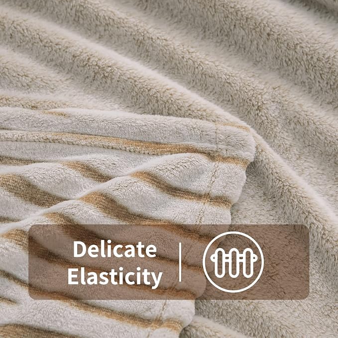 Flannel Fleece Throw Blanket, Lightweight Cozy Plush Microfiber Bedspreads for Adults,90 by 90-Inch,Brown Zebra