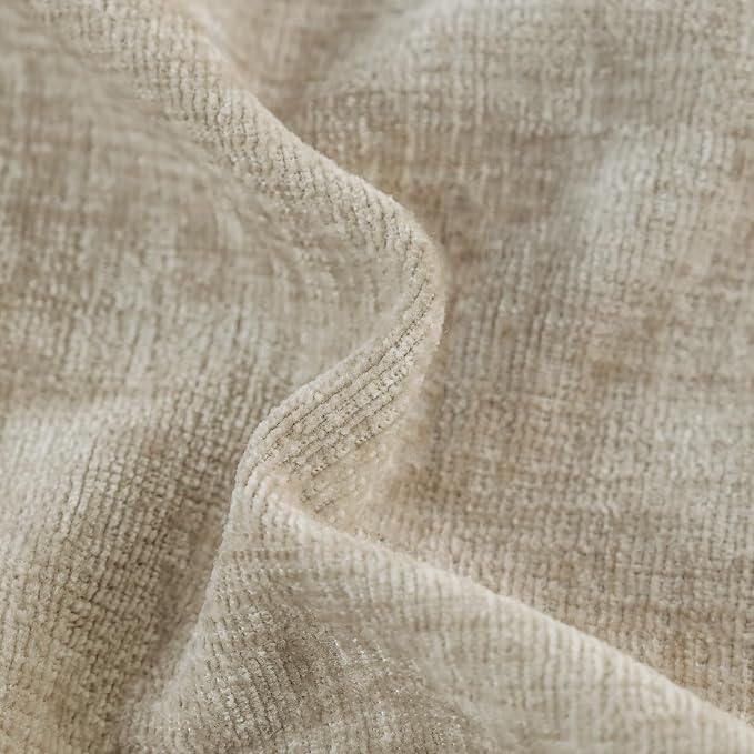 CaliTime Decorative Couch Throw Pillow Covers 16 X 16 Inches Taupe | Pack of 2, Cozy Chenille Cushion Cases, with Pom Poms for Sofa Bed Living Room Farmhouse Home