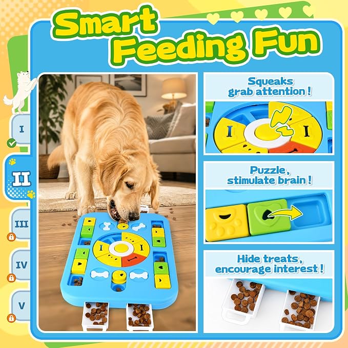 Forfon Upgraded Dog Enrichment Toy Set with Slow Feeder Bowl & Puzzle Toy | For All Breeds, Detachable Bowl Design, Replaceable Lick Mats, Mental Stimulation, Healthy Eating