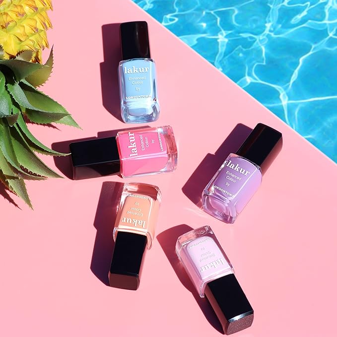 LONDONTOWN lakur Nail Polish - Chip-Resistant, Non-Toxic, Conditions & Hydrates Nails | Glossy Flamboyant Pink, Electric Flamingo, .40 fl oz