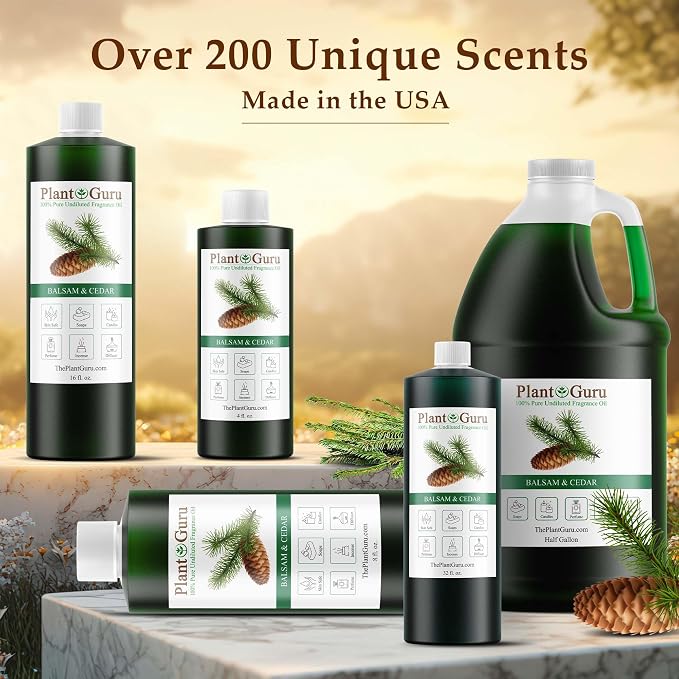 Balsam and Cedar Fragrance Oil 8 fl. oz. Scented Oil for DIY Soap Making, Candles, Bath Bombs, Body Butters. Used in Aromatherapy Diffusers, Burners and Warmers. Great Addition to Lotions and Creams.
