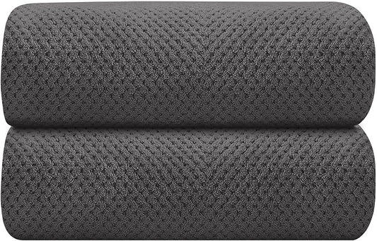 HOMEXCEL Grey Bath Towels 2 Pack, Microfiber Bathroom Towel, Super Soft Highly Absorbent Bath Towel Set, Quick Drying Towels for Sport, Yoga, SPA, Fitness