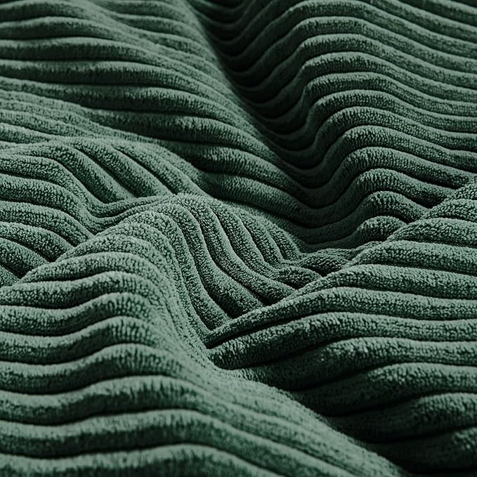 Fancy Homi Dark Green Lumbar Decorative Throw Pillow Covers 16x28 Inch for Living Room Couch Bed, Boho Farmhouse Forest Green Home Decor, Soft Corduroy Corss Patchwork Cushion Case
