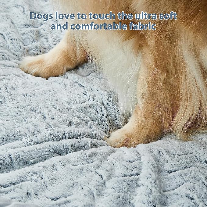 WNPETHOME XL Extra Large Orthopedic for Senior Dog Bed Comfy Sleeping | Washable Dog Couch with Removable Waterproof Cover, Large Pet Sofa Bed with Bolster Sides for Relaxing Grey 41x28 Inch