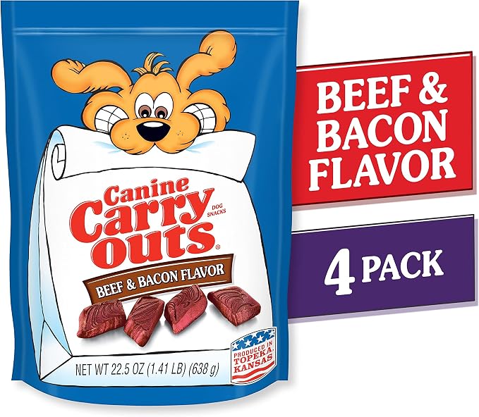 Canine Carry Outs Beef & Bacon Flavor Dog Treats, 4 Bags (22.5 Oz. Each)