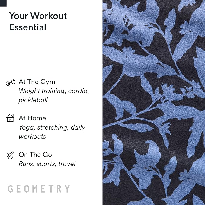 GEOMETRY Gym Towels for Working Out - Compact & Quick Dry, Super Absorbent Double-Sided Microfiber Sweat Towel - Premium Microfiber for Gym - Lavender Nights, 16" x 30", 1 Piece