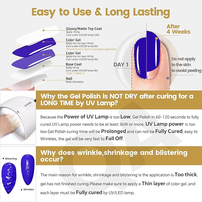 YTD Likomey Klein Blue Gel Nail Polish,15ml Salon Home DIY Manicure and Pedicure Fall Winter Soak Off UV Color Varnish,CS459