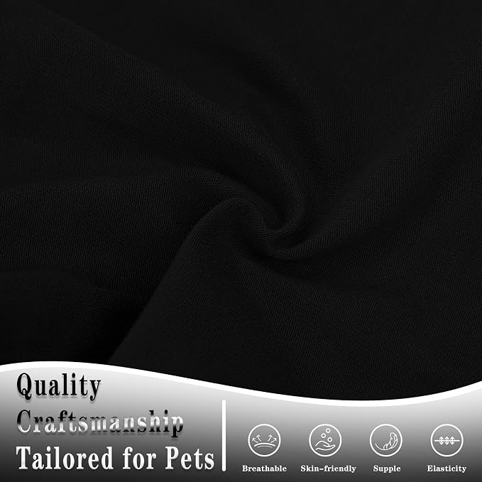 Stylish Cotton Dog Shirt with Print, Soft & Breathable, All-Season Comfort, Fits Most Breeds - Perfect Pet Apparel for Small, Medium, Large Dogs.Black&l