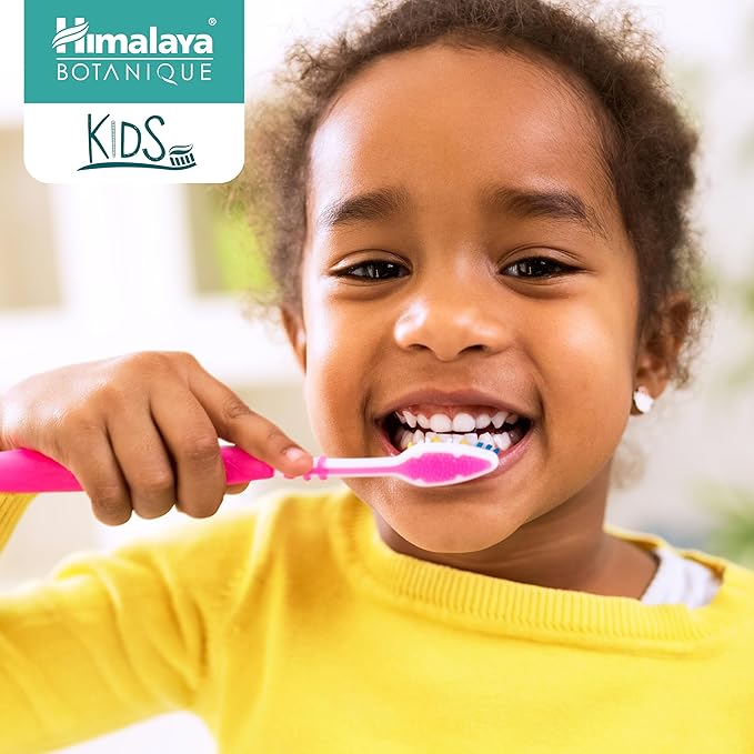 Himalaya Botanique Kids Toothpaste, Herbal, Cool Mint Flavor, Fights Plaque, Fluoride Free, Gentle, No Artificial Flavors or Colors, SLS Free, Gluten Free, Cruelty Free, Vegan, Foaming, 4 Oz, 4 Pack…