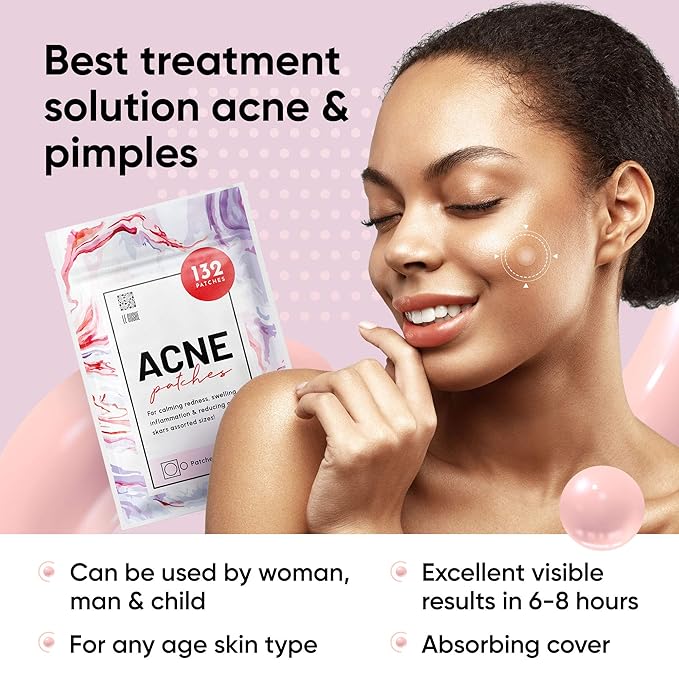 LE GUSHE Pimple Patches for Face (132 Dots) – Hydrocolloid Pimple Patches for Face – Invisible Spot Patches – Hydrocolloid Patch to Help Reduce the Appearance of Spots – Vegan-Friendly