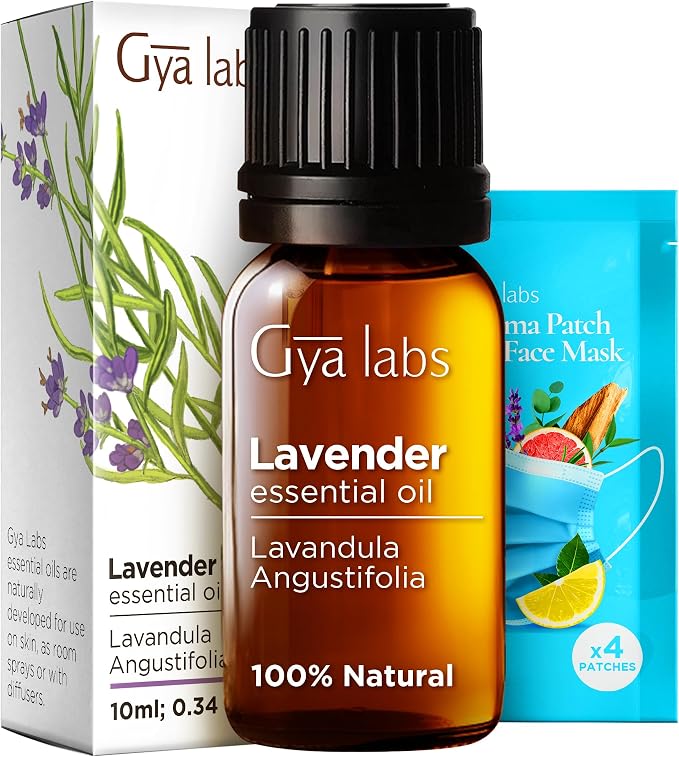 Basil & Lavender Essential Oil for Diffuser Set - Aromatherapy Grade Essential Oils Set - 2x0.34 fl oz - Gya Labs