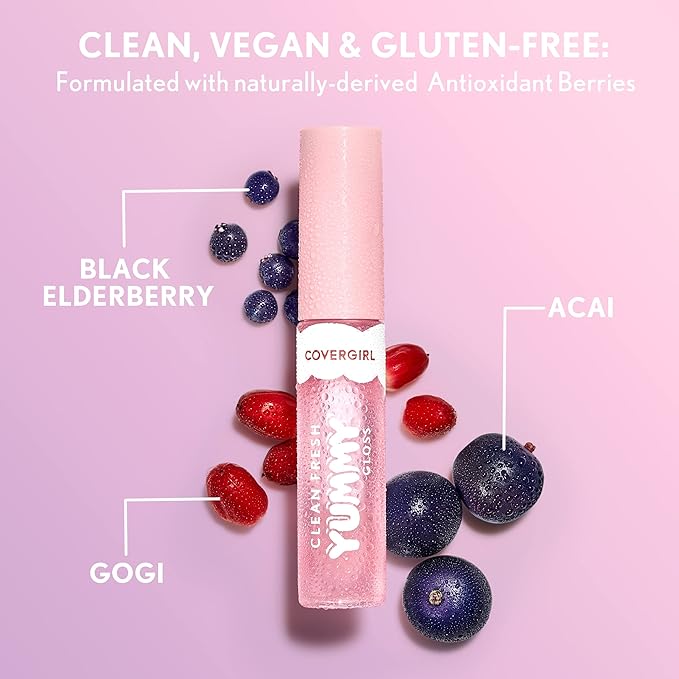 COVERGIRL Clean Fresh Yummy Lip Gloss, Sheer, Natural Scents, Vegan Formula - Coconuts About You