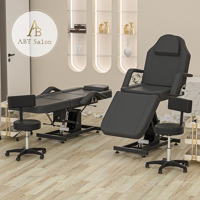 Electric Tattoo Chair for Client Height Adjustment Professional Facial Chairs for Esthetician Spa Beds for Esthetician for Lash Extensions
