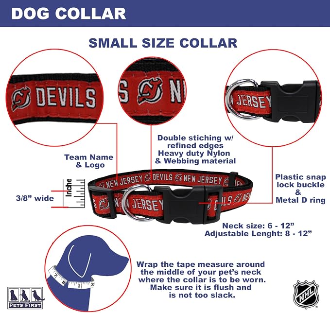 Pets First NHL Collar for Dogs & Cats. Adjustable, Cute, & Stylish! The Ultimate Hockey Fan Collar!