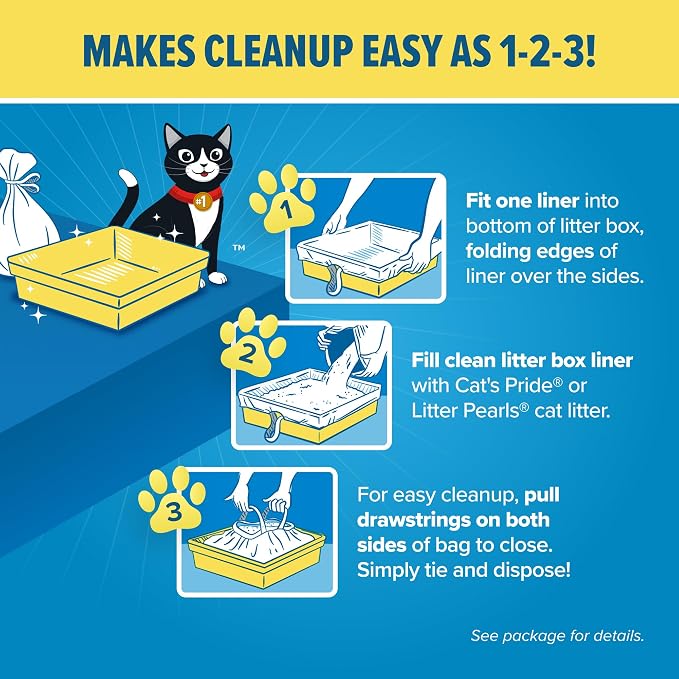 Jonny Cat Litter Box Liners Heavy Duty, Tear & Leak Resistant Jumbo 15ct