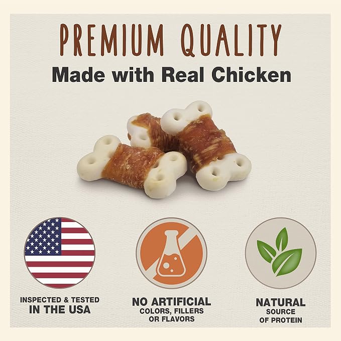 Cadet Gourmet Chicken Wrapped Biscuits Dog Treats, 14 oz | Made with real chicken, dog treats wraps, crunchy healthy dog treats, great for training, for small & large breeds