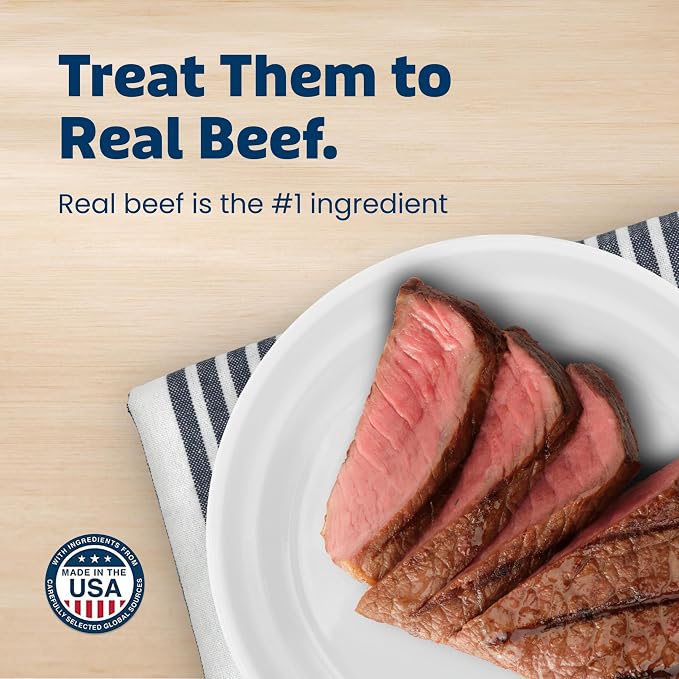 Blue Buffalo True Chews Premium Jerky Cuts Steak Dog Treats, 30 oz | Chicken-Free Recipe, Real Steak First, Made in the USA, No Artificial Preservatives